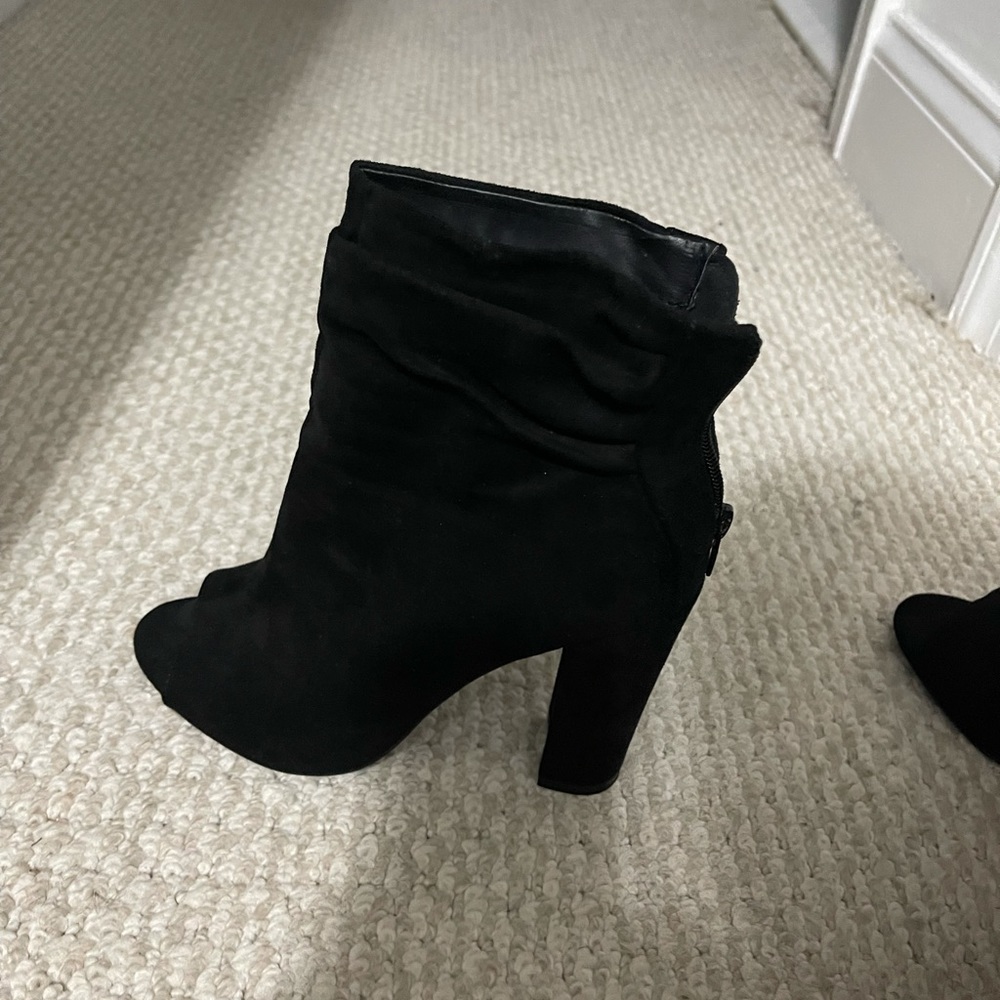 Black peep toe bootie